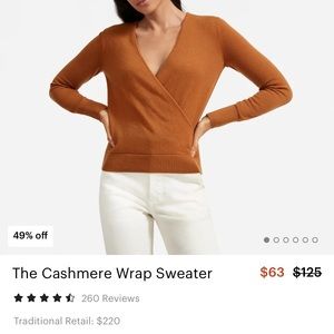 Everlane cashmere wrap sweater in cider, S